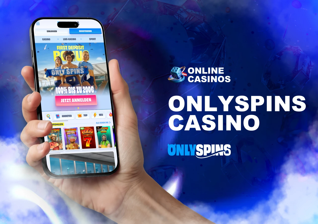 Darstellung der besonderen Merkmale von OnlySpins Casino, einschließlich Fokus auf Slot-Auswahl und klar strukturierter Plattform